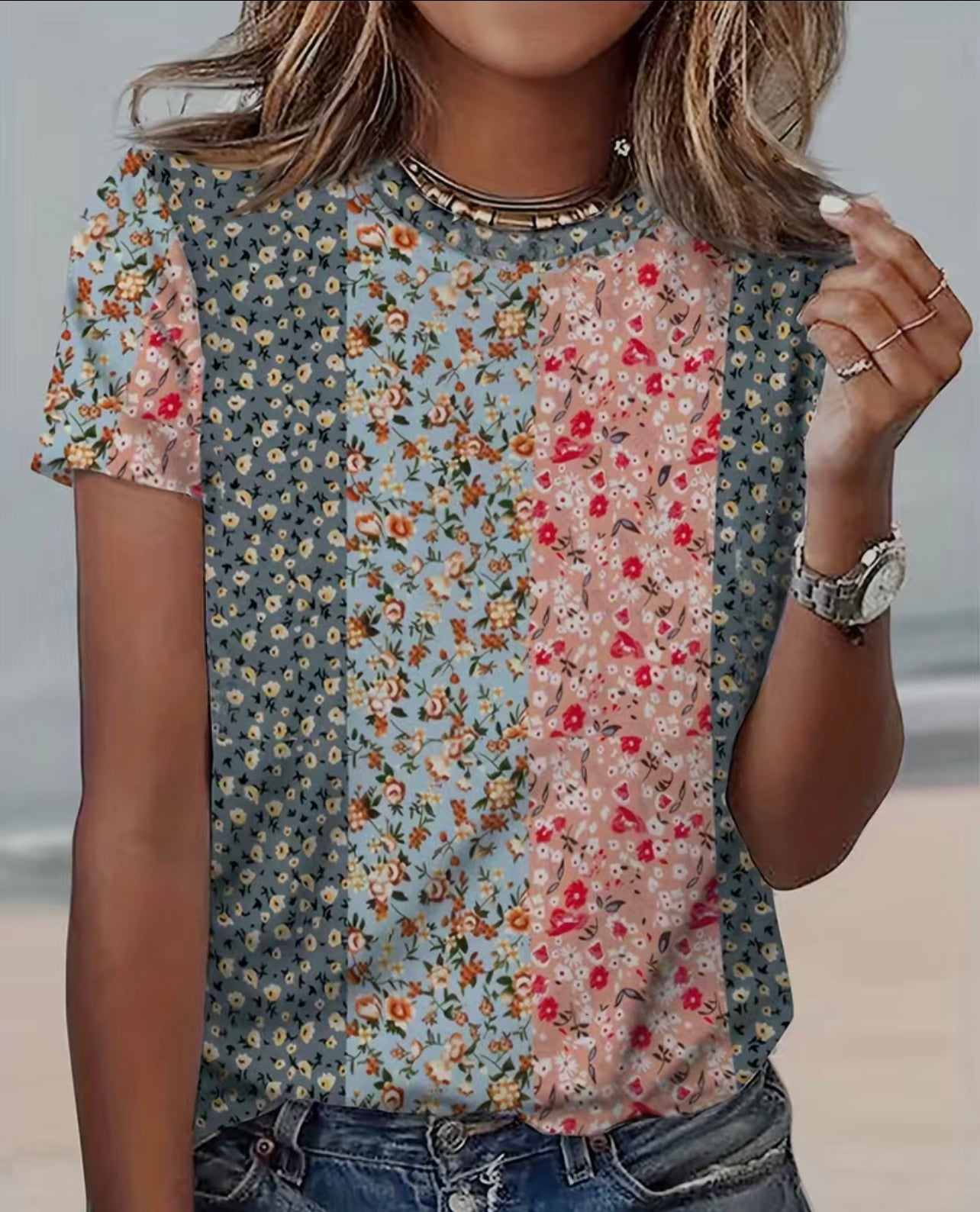 floral Print T Shirt