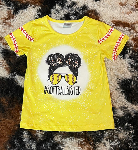 Little Girls Softball Sister Tee