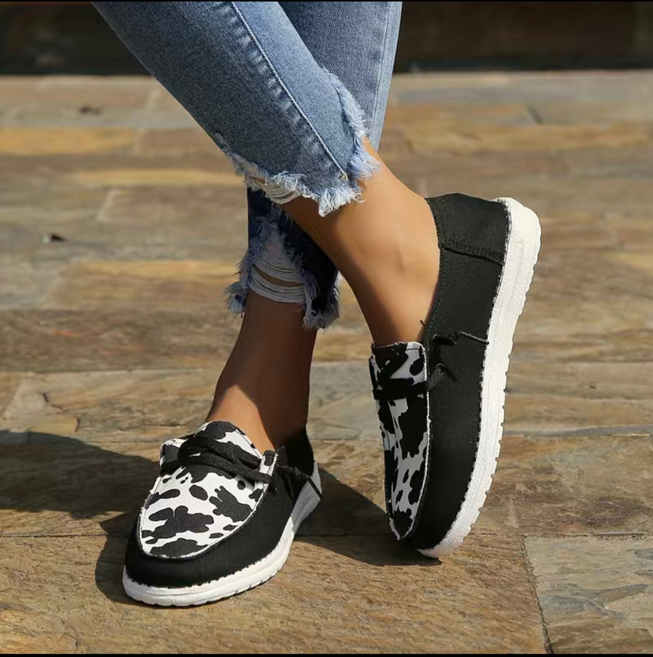 Women’s Cow Print Canvas Shoes