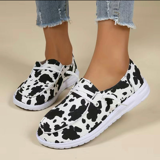 Women’s Cow Print Canvas Shoes