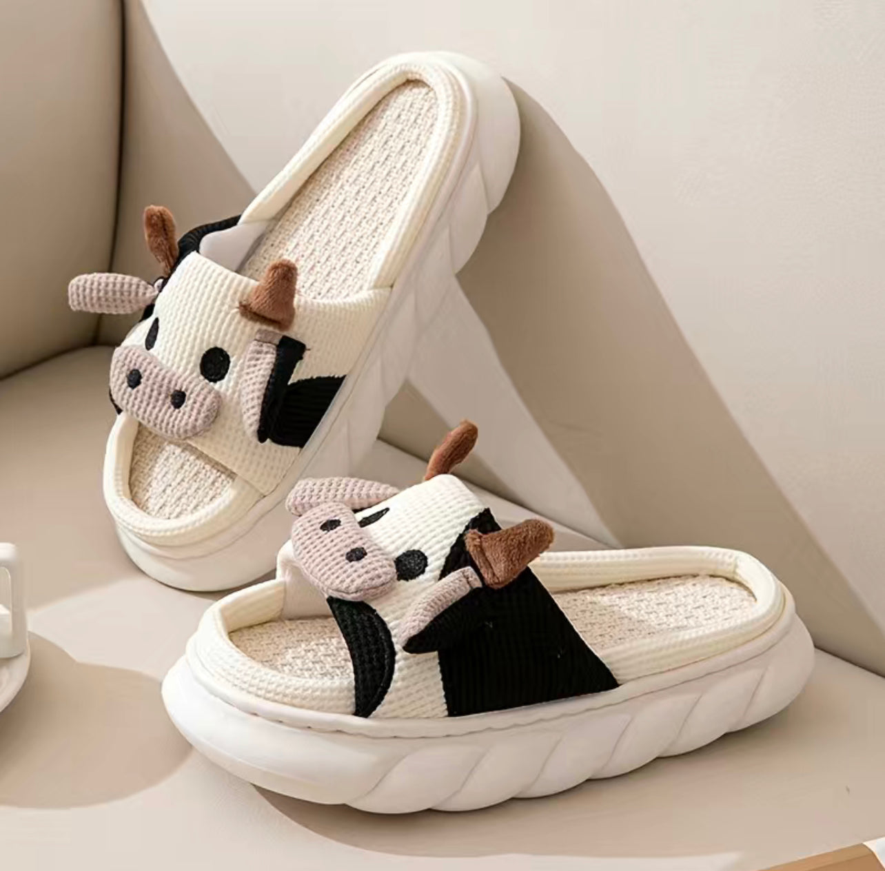 Women’s Cow Print Slides